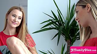 Teen Stepsister Ivi Rein And Tight BFF Rebecca Volpetti Share Cock