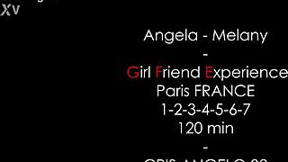 Two girls share one cock in a threesome after work