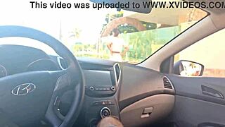 Gorgeous Woman Risks Masturbating in Public Car for Thrill