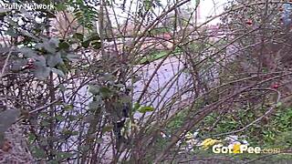 Pretty Girl Pees Outdoors In Nature!