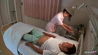 slim petite japanese teen nurse seduces old ugly patient to fuck at hospital in uncensored jav