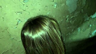 pov girlfriend sucks cock in spooky place with deepthroat and sloppy blowjob