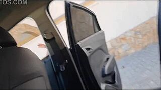 Gorgeous Woman Risks Masturbating in Public Car for Thrill