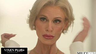 milfy busty blonde casca akashova drains every drop of the stud's cock with her mouth and pussy