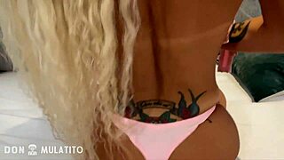 BLONDE SLUT FROM ARGENTINA GETS HUGE CREAMPIE