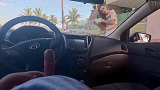 Gorgeous Woman Risks Masturbating in Public Car for Thrill