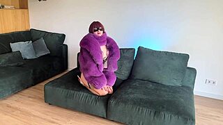 hardcore fucking cyber doll in fur coat with anal double penetration and extreme deepthroat