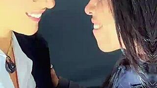 two brown sluts lick each other, cumming nonstop in lesbian party