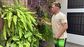 Wife takes intense anal from young gardener and begs for cum in mouth - Fernanda Chocolate Richards Oliver