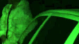 Blonde fashion model experiences public gang bang through car window