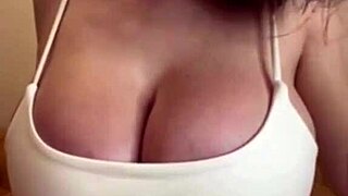 stepmother with big milky tits in suggestive family massage session
