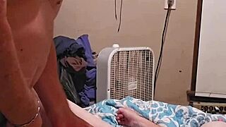 bouncing tits while toy fucks ass and pussy