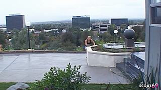 this nymphomaniac blonde teen with small tits seduces stranger guys for a gangbang and swallows multiple loads