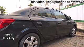 two very sexy brazilian beauties walk almost naked on the street then get anal fucked by three huge cocks 😈