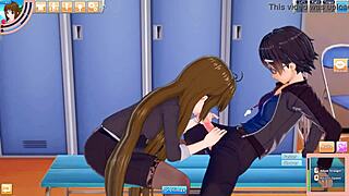 Koikatsu hentai toimistotyttö Mina nauttii kovan kyrvän hemmottelusta