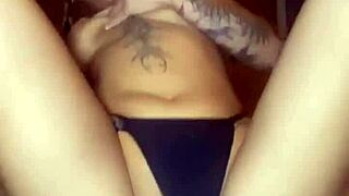 scottish tattooed teen with big ass and tits fingers herself hard, wow 😈