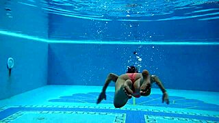 Hungarian Babe Sazan Cheharda Swims Naked in Pool, Teasing with Big Tits and Ass