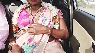 indian housewife cheating in car with dirty talks