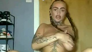 scottish tattooed teen with big ass and tits fingers herself hard, wow 😈