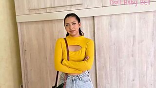 Petite young woman leaves home for her first solo adventure