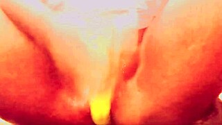 village girl fucking with vegetable in homemade country setting