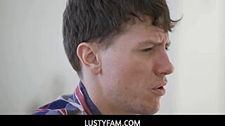 lustyfam - blonde big tits milf step mom karen fisher threesome with teen 18+ step daughter lexi grey & step son