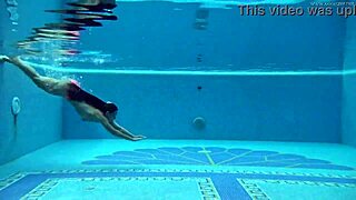 Hungarian Babe Sazan Cheharda Swims Naked in Pool, Teasing with Big Tits and Ass