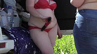 mature lesbians with big asses behind the scenes outdoors... a voyeur with a hidden camera watches them in a public park, chubby milfs in sexy lingerie amateur fetish pawg