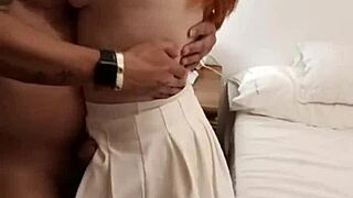 Opening girlfriend's ass first time, creampie.