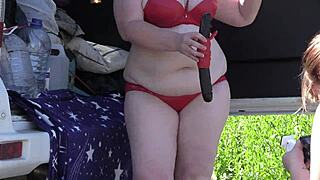 mature lesbians with big asses behind the scenes outdoors... a voyeur with a hidden camera watches them in a public park, chubby milfs in sexy lingerie amateur fetish pawg