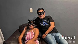 wife tied fucked by two singles in cuckold gangbang