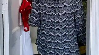 granny maria peeps in toilet then gives evening joi fun