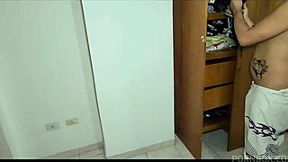 beautiful 19-year-old with green eyes caught alone in her room making her porn debut