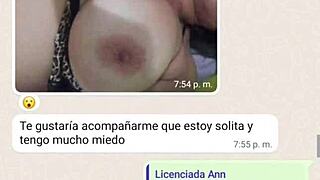 mature woman gets excited during online chat