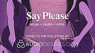 A femdom disciplines her submissive boyfriend, making him earn his orgasm through a real amateur couple threesome.