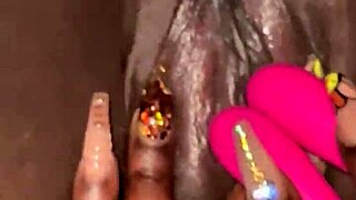 Asian man intensely leaves ebony creampie after rough fucking