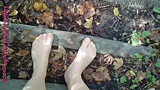 A small walk in the forest wearing nylon stockings