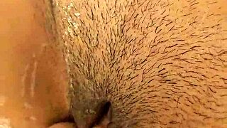 Mutual masturbation in bathroom with hot stepsister