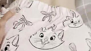 big ass step sister pours water on bro and gets fucked