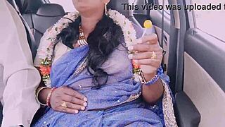 Beautiful housewife cheats with car driver in dirty telugu talk!