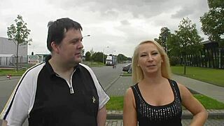 Gina bends over for blowjob, doggystyle fingering, and cumshot.