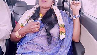 Beautiful housewife cheats with car driver in dirty telugu talk!