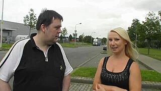 Gina bends over for blowjob, doggystyle fingering, and cumshot.