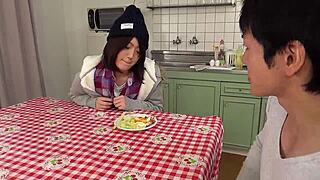 Petite Japanese Step-Sister Give Virgin Step-Brother His First Time Blowjob In Uncensored Jav Porn!