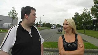 Gina bends over for blowjob, doggystyle fingering, and cumshot.