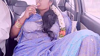 Beautiful housewife cheats with car driver in dirty telugu talk!