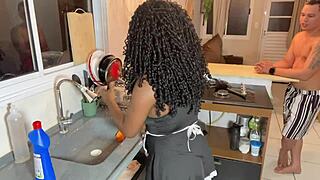 Black Employee Fucks Young Boss Son In Hair