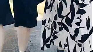 Hot Granny With 66 Years Walked With Me On A Sunny Day