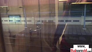 Watch this amateur Thai teen lose her cherry on the train to a huge white cock!