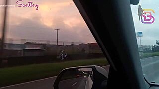 almost caught flashing huge cock in car